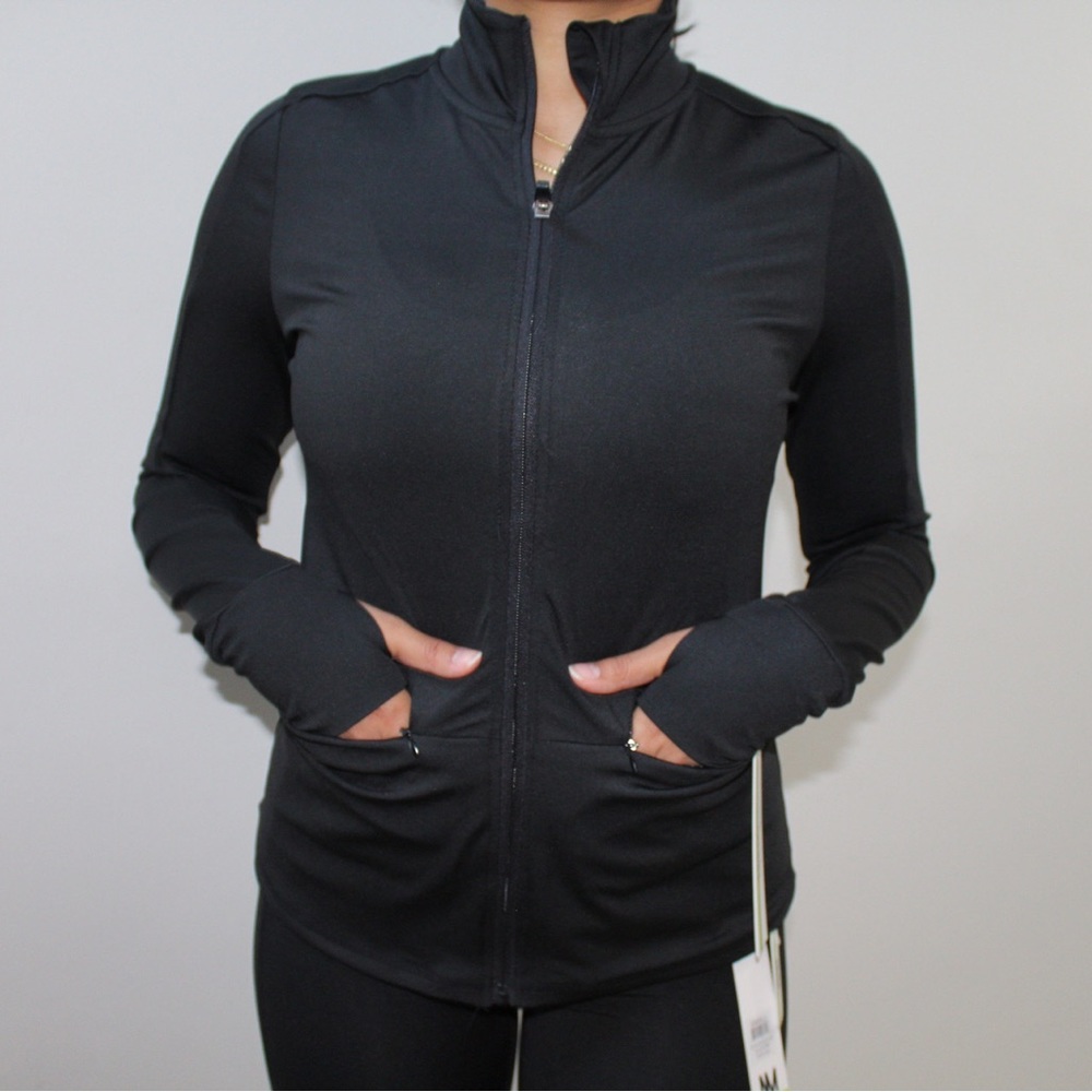 Nicole Miller Workout Sport Jacket Black New With Tags - Picture 2 of 13